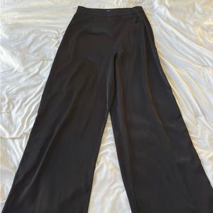 Nastygal Black Satin Wide Leg Pants